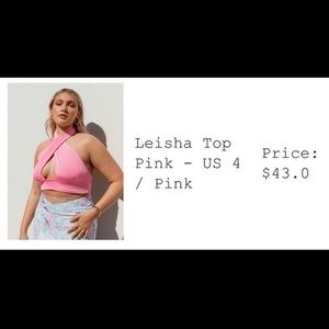 Princess Polly leisha top pink